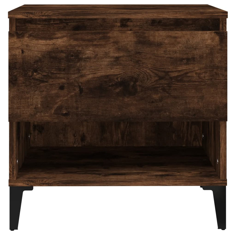 Bijzettafel 50x46x50 cm bewerkt hout gerookt eikenkleurig MeubelReus