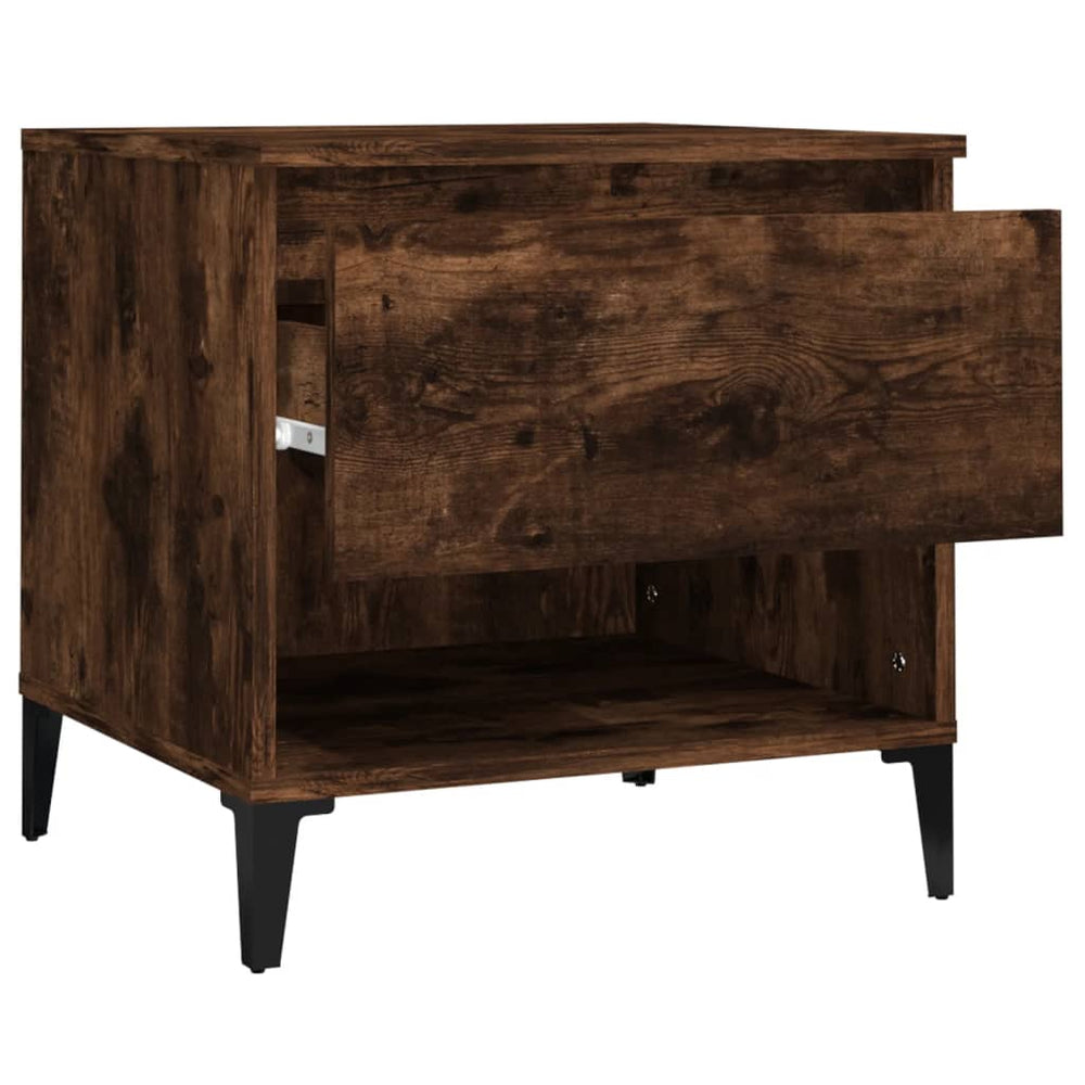 Bijzettafel 50x46x50 cm bewerkt hout gerookt eikenkleurig MeubelReus