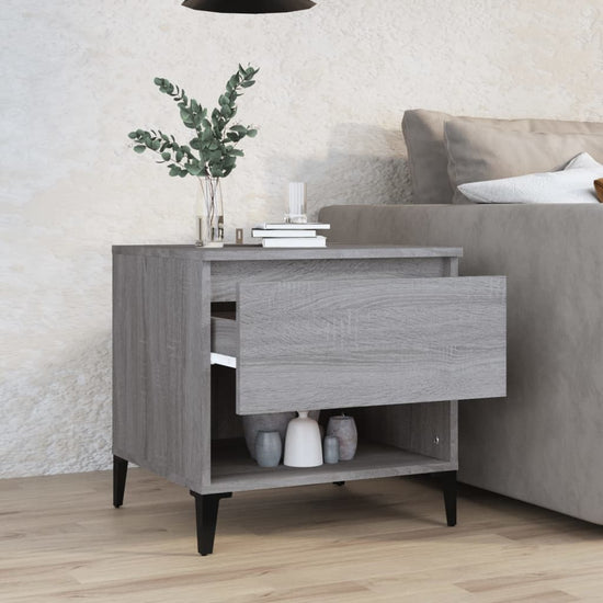 Bijzettafel 50x46x50 cm bewerkt hout grijs sonoma eikenkleur MeubelReus