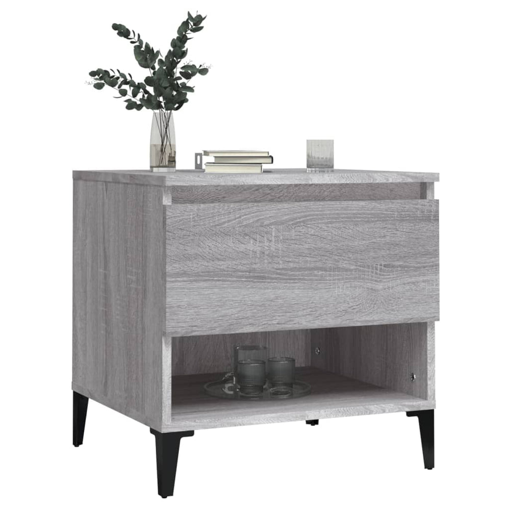 Bijzettafel 50x46x50 cm bewerkt hout grijs sonoma eikenkleur MeubelReus