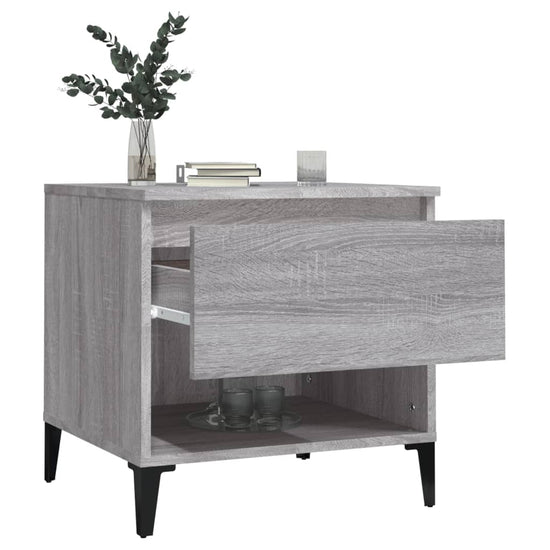 Bijzettafel 50x46x50 cm bewerkt hout grijs sonoma eikenkleur MeubelReus