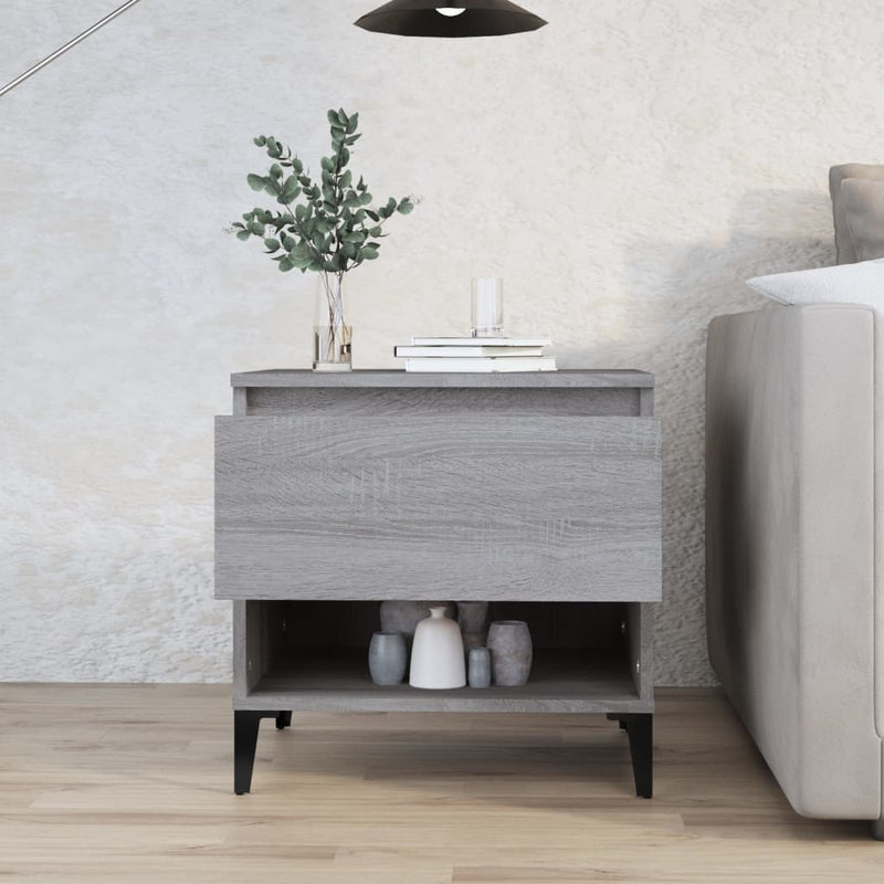 Bijzettafel 50x46x50 cm bewerkt hout grijs sonoma eikenkleur MeubelReus