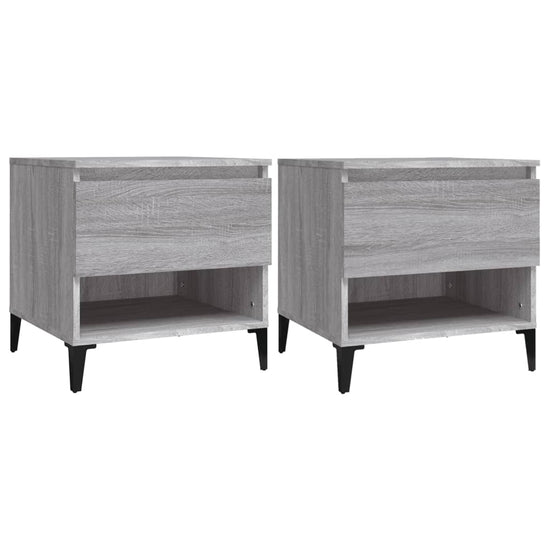 Bijzettafels 2 st 50x46x50 cm bewerkt hout grijs sonoma eiken MeubelReus