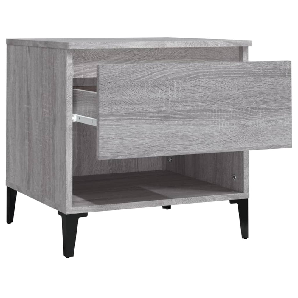 Bijzettafels 2 st 50x46x50 cm bewerkt hout grijs sonoma eiken MeubelReus