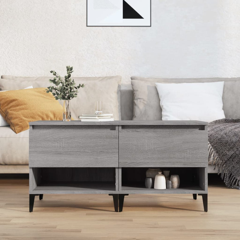 Bijzettafels 2 st 50x46x50 cm bewerkt hout grijs sonoma eiken MeubelReus
