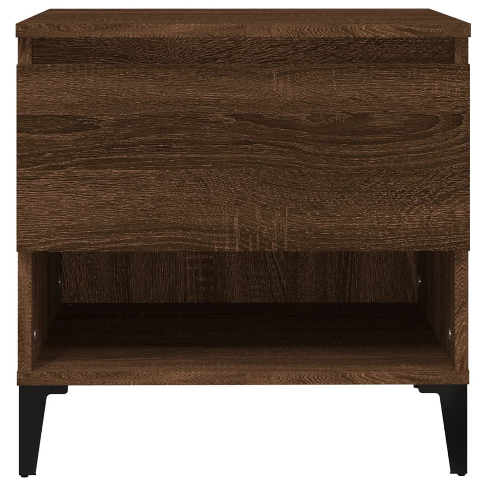Bijzettafel 50x46x50 cm bewerkt hout bruin eikenkleur MeubelReus