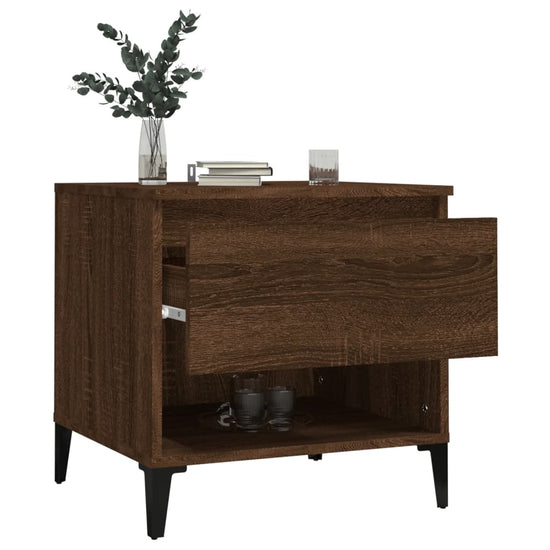 Bijzettafels 2 st 50x46x50 cm bewerkt hout bruin eikenkleur MeubelReus