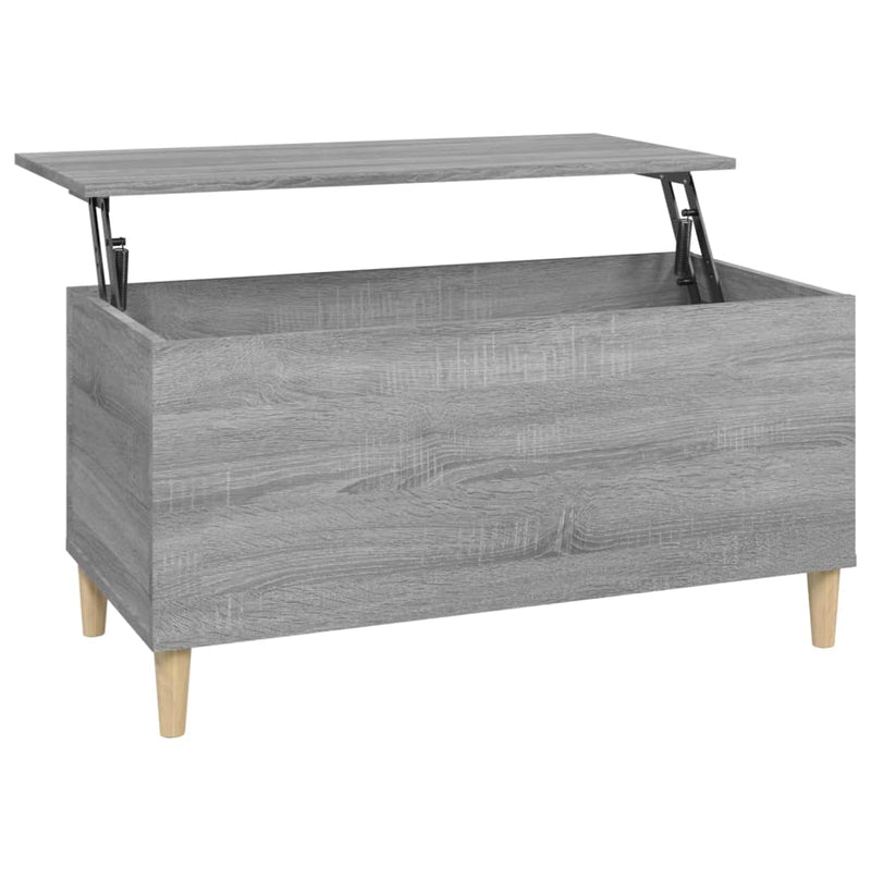 Salontafel 90x44,5x45 cm bewerkt hout grijs sonoma eikenkleurig MeubelReus