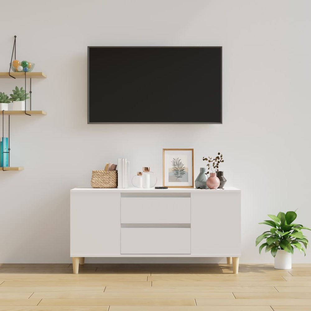 Tv-meubel 102x44,5x50 cm bewerkt hout wit MeubelReus