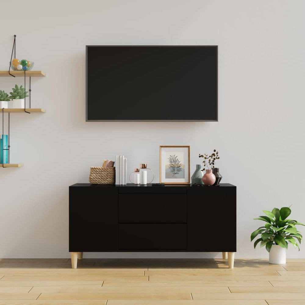 Tv-meubel 102x44,5x50 cm bewerkt hout zwart MeubelReus