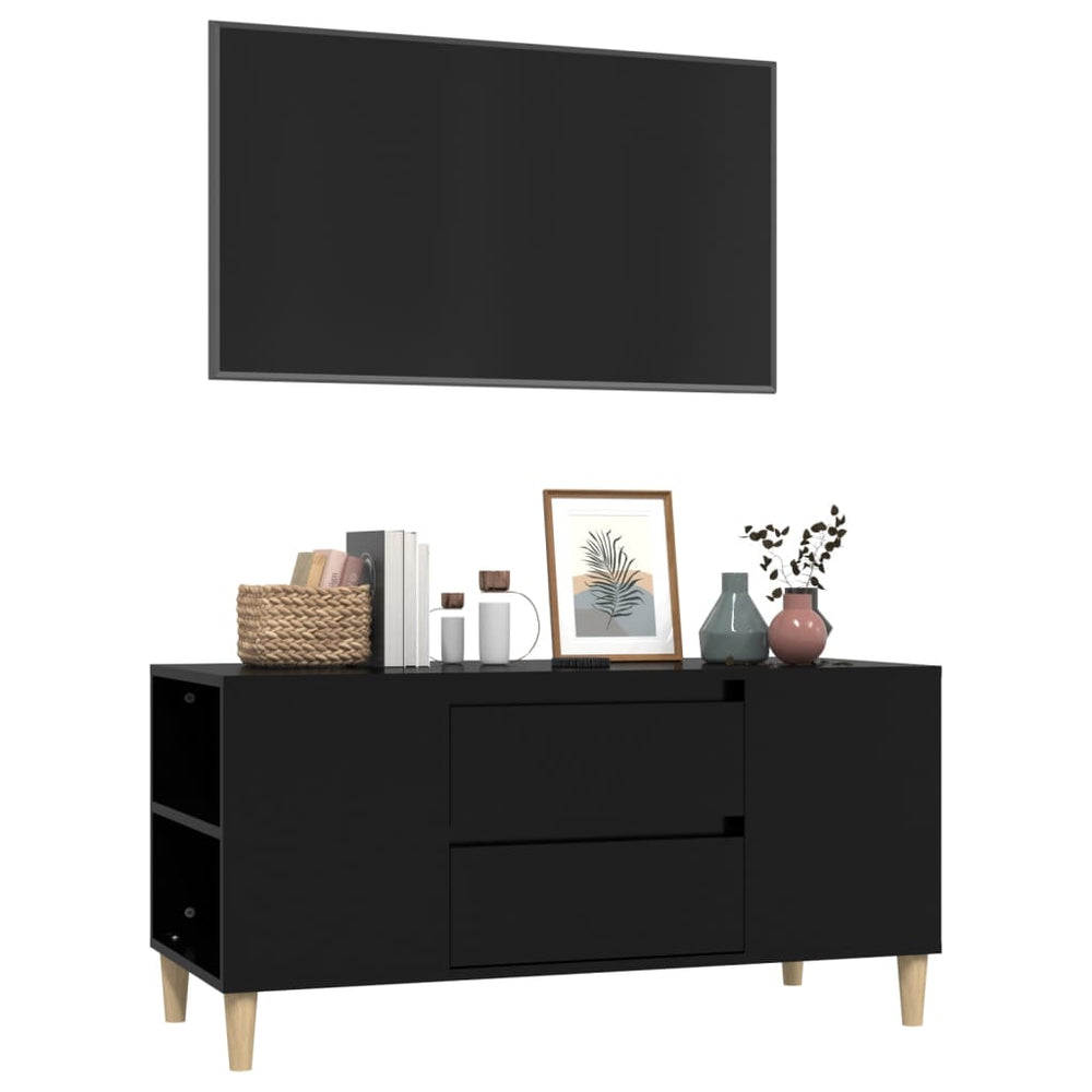 Tv-meubel 102x44,5x50 cm bewerkt hout zwart MeubelReus