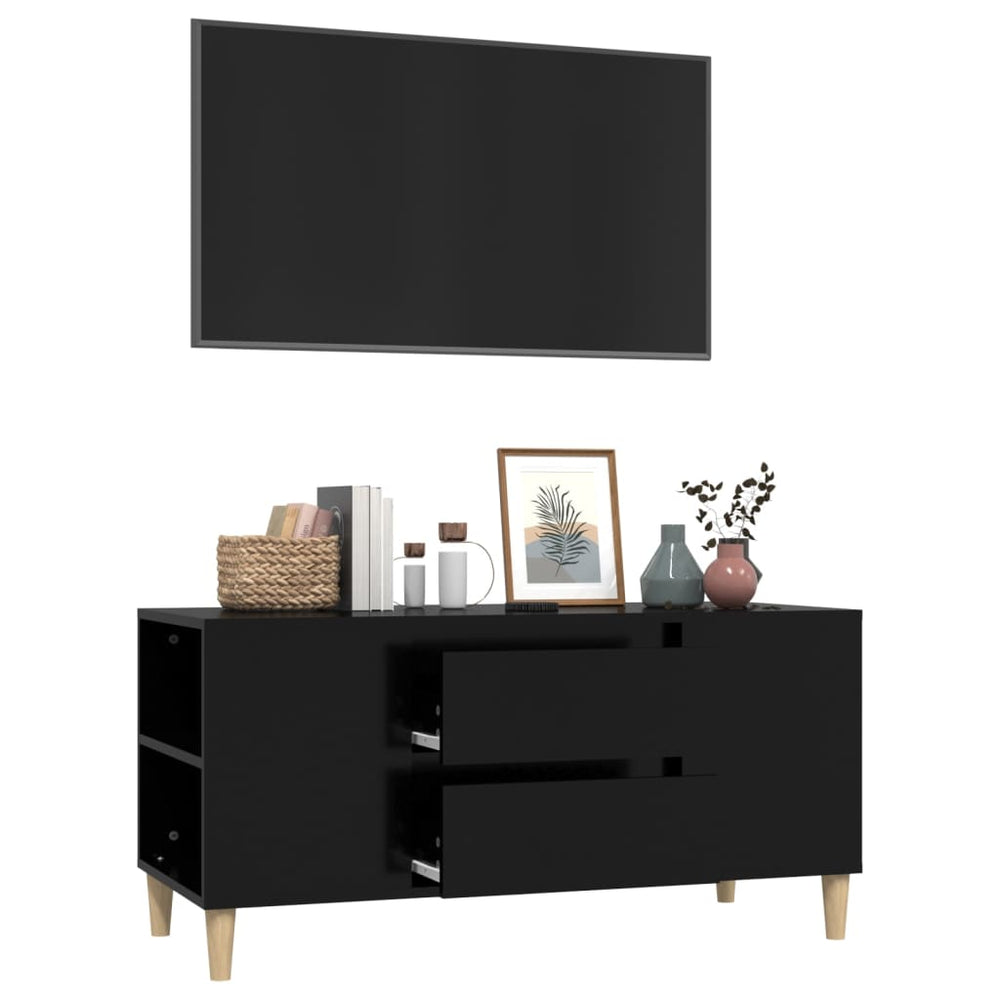 Tv-meubel 102x44,5x50 cm bewerkt hout zwart MeubelReus