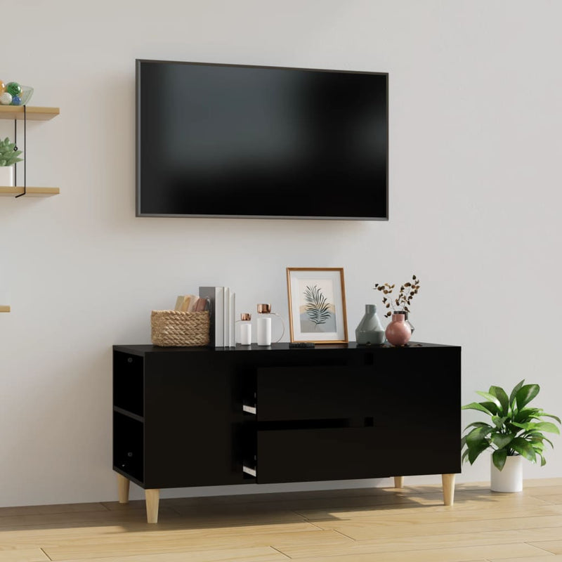 Tv-meubel 102x44,5x50 cm bewerkt hout zwart MeubelReus