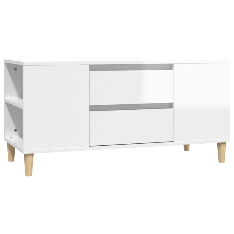 Tv-meubel 102x44,5x50 cm bewerkt hout hoogglans wit MeubelReus