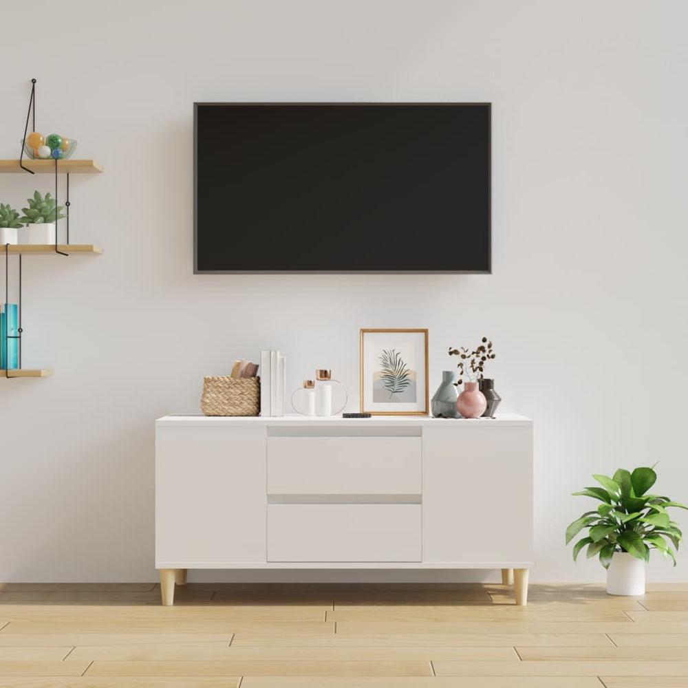 Tv-meubel 102x44,5x50 cm bewerkt hout hoogglans wit MeubelReus