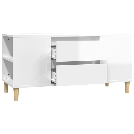 Tv-meubel 102x44,5x50 cm bewerkt hout hoogglans wit MeubelReus