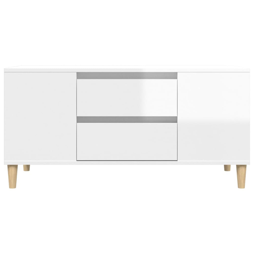 Tv-meubel 102x44,5x50 cm bewerkt hout hoogglans wit MeubelReus
