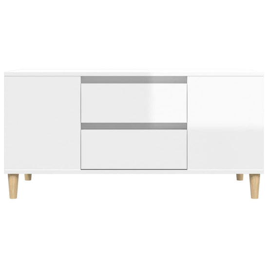 Tv-meubel 102x44,5x50 cm bewerkt hout hoogglans wit MeubelReus