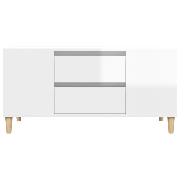 Tv-meubel 102x44,5x50 cm bewerkt hout hoogglans wit MeubelReus