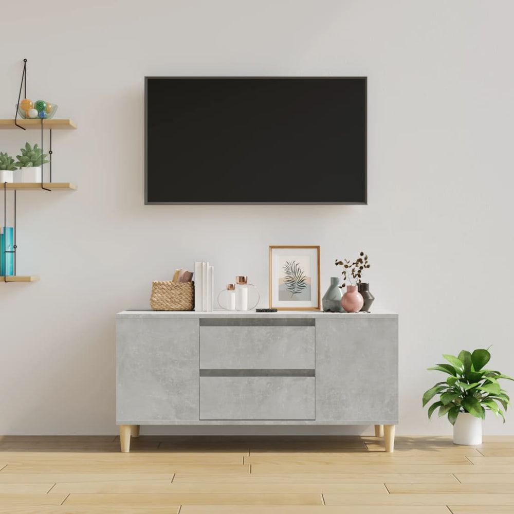 Tv-meubel 102x44,5x50 cm bewerkt hout betongrijs MeubelReus