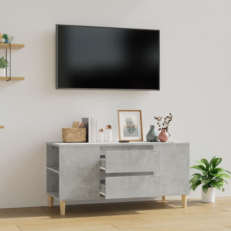 Tv-meubel 102x44,5x50 cm bewerkt hout betongrijs MeubelReus