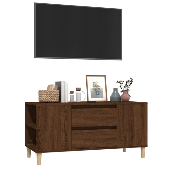 Tv-meubel 102x44,5x50 cm bewerkt hout bruin eikenkleur MeubelReus