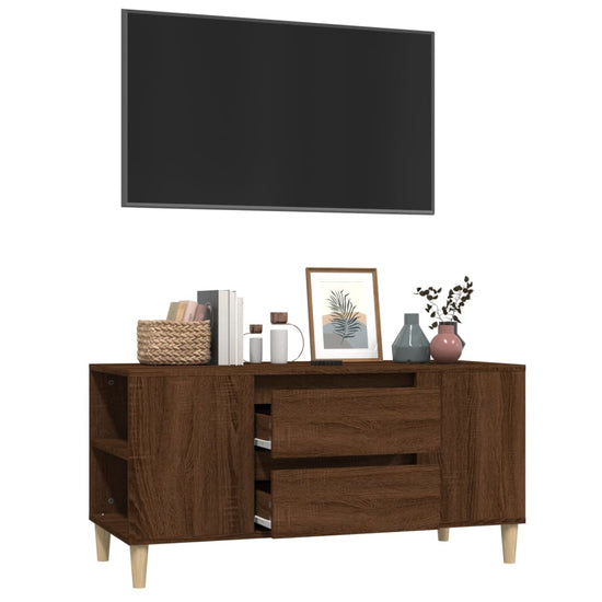 Tv-meubel 102x44,5x50 cm bewerkt hout bruin eikenkleur MeubelReus
