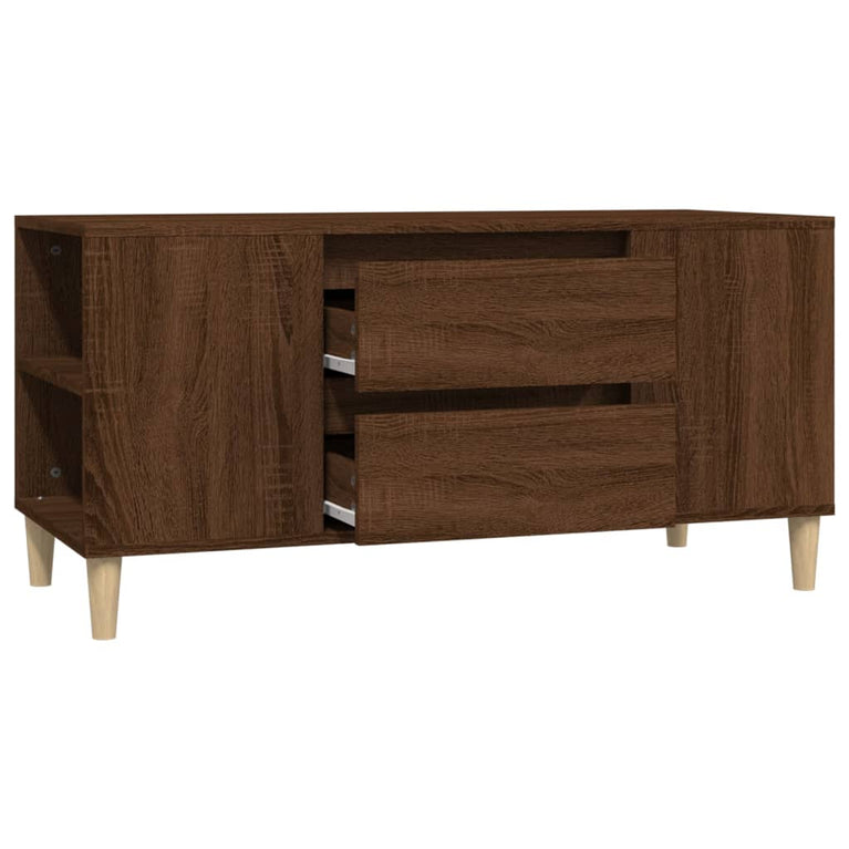 Tv-meubel 102x44,5x50 cm bewerkt hout bruin eikenkleur MeubelReus