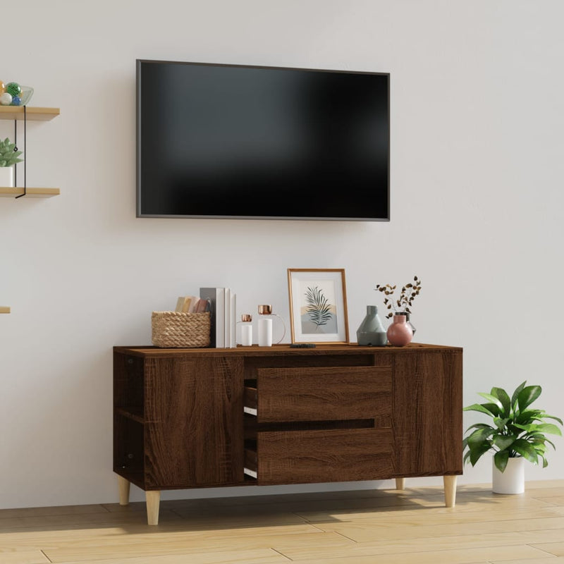 Tv-meubel 102x44,5x50 cm bewerkt hout bruin eikenkleur MeubelReus