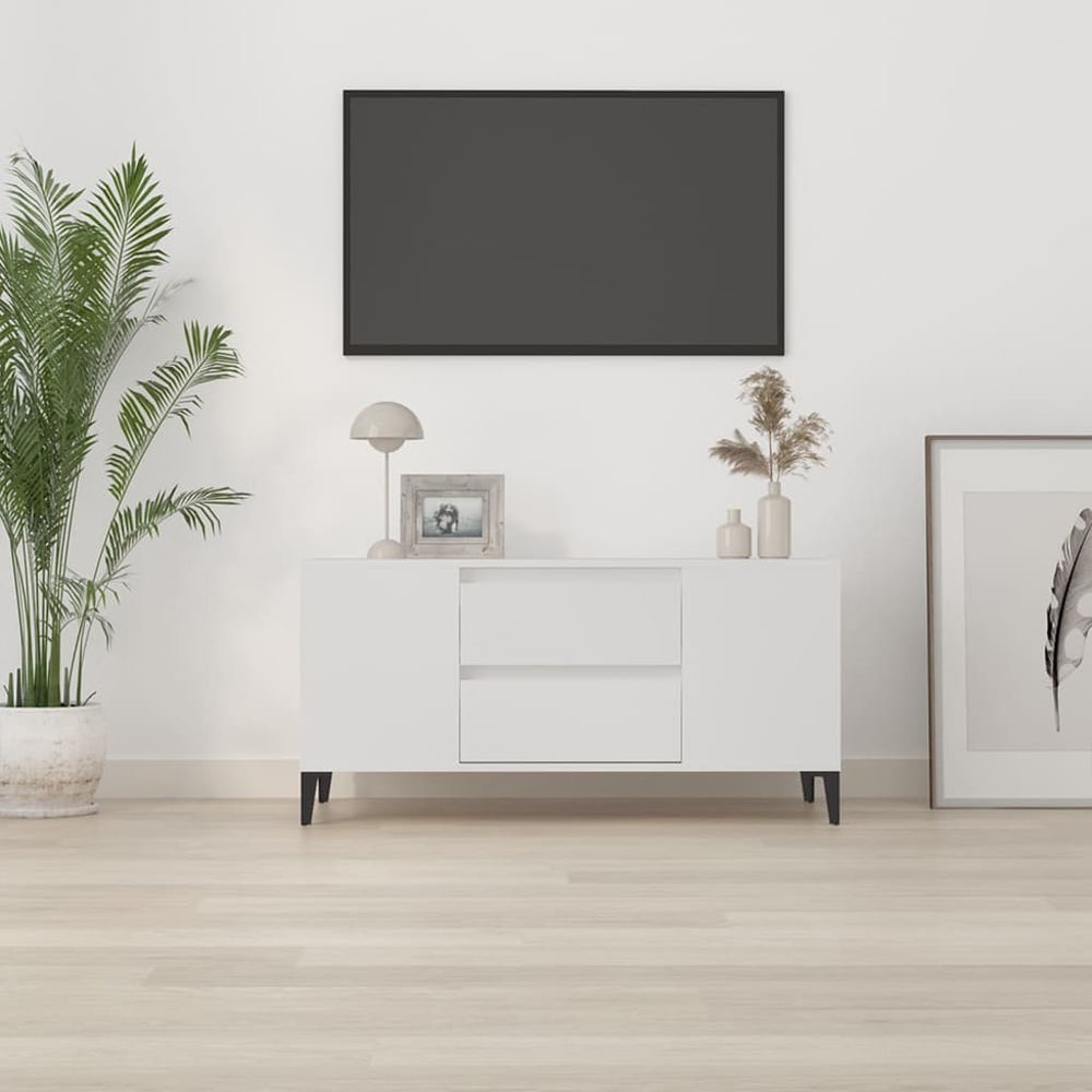 Tv-meubel 102x44,5x50 cm bewerkt hout wit MeubelReus