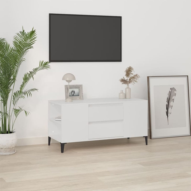 Tv-meubel 102x44,5x50 cm bewerkt hout wit MeubelReus