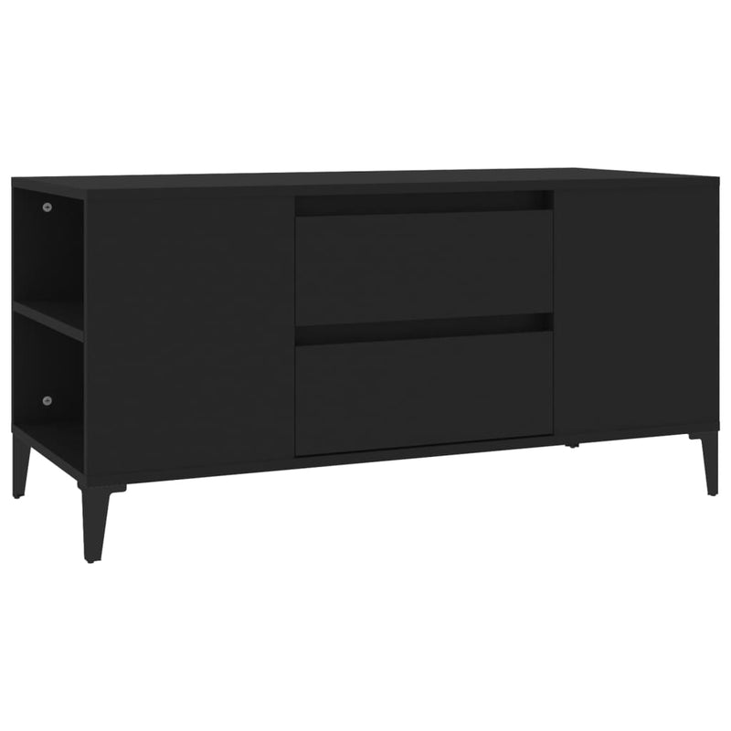 Tv-meubel 102x44,5x50 cm bewerkt hout zwart MeubelReus