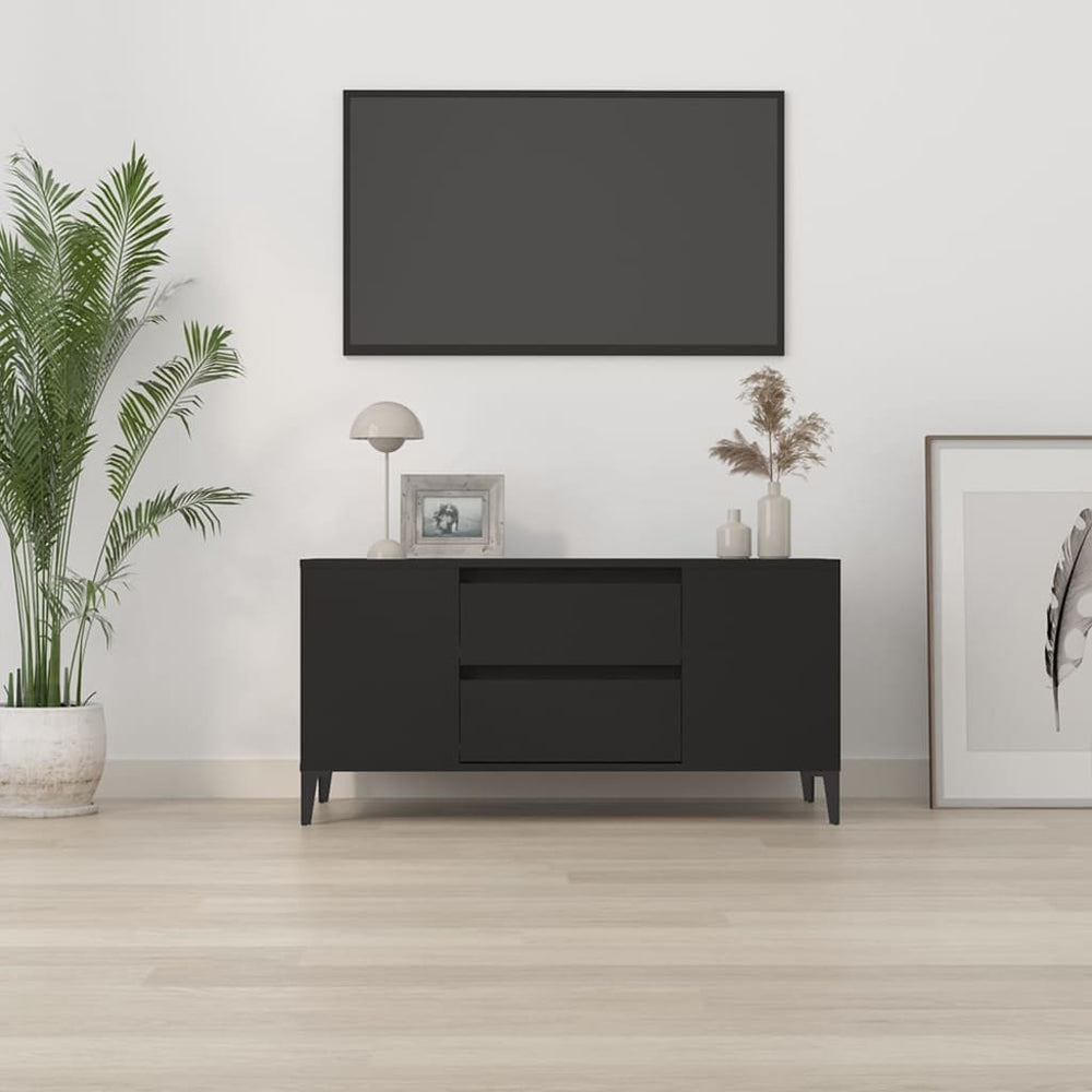 Tv-meubel 102x44,5x50 cm bewerkt hout zwart MeubelReus