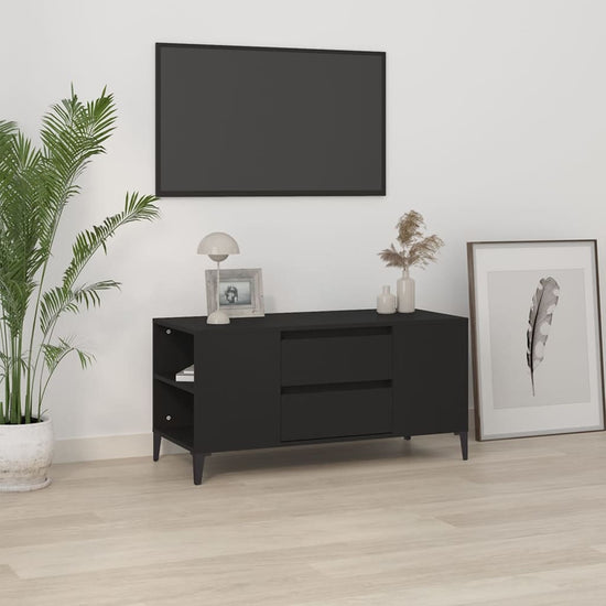 Tv-meubel 102x44,5x50 cm bewerkt hout zwart MeubelReus