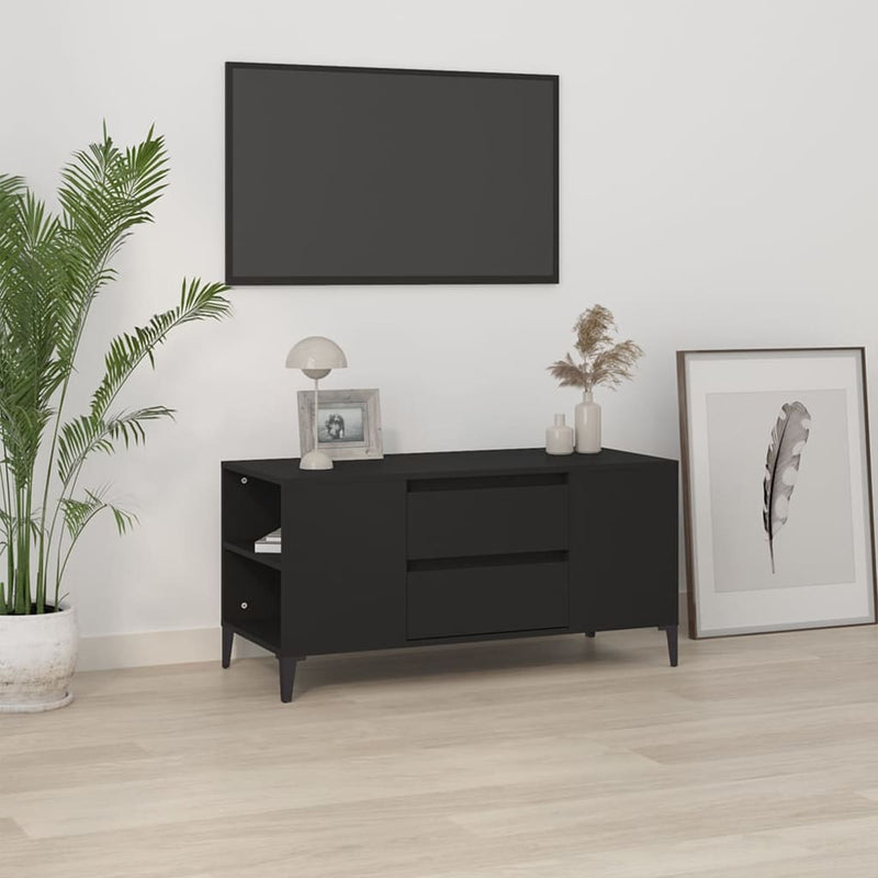 Tv-meubel 102x44,5x50 cm bewerkt hout zwart MeubelReus