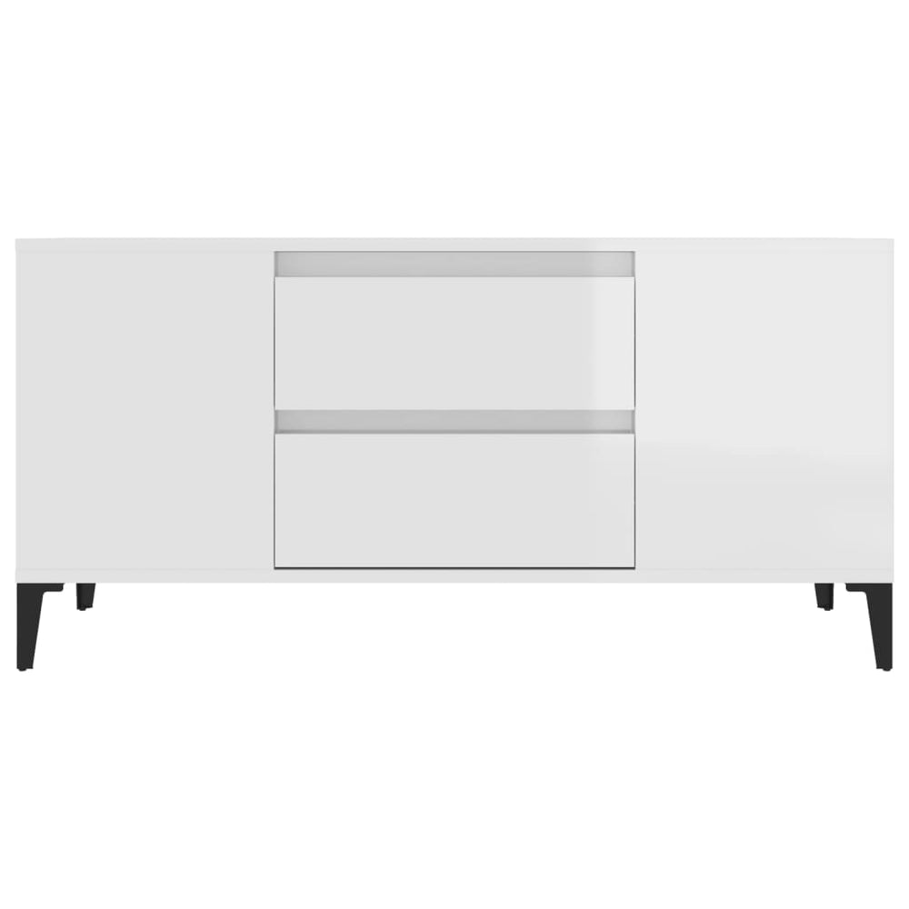 Tv-meubel 102x44,5x50 cm bewerkt hout hoogglans wit MeubelReus