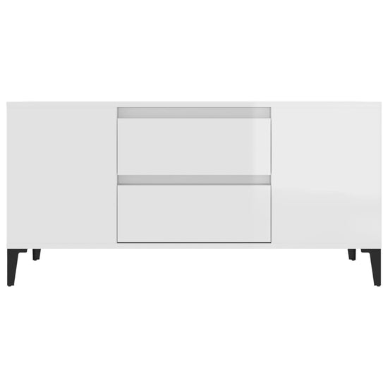 Tv-meubel 102x44,5x50 cm bewerkt hout hoogglans wit MeubelReus