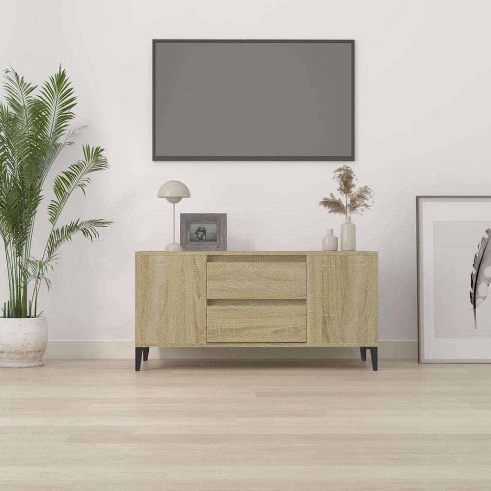 Tv-meubel 102x44,5x50 cm bewerkt hout sonoma eikenkleurig MeubelReus