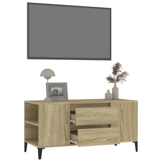 Tv-meubel 102x44,5x50 cm bewerkt hout sonoma eikenkleurig MeubelReus