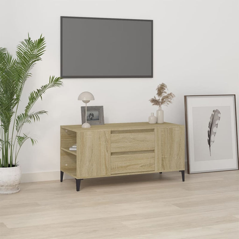 Tv-meubel 102x44,5x50 cm bewerkt hout sonoma eikenkleurig MeubelReus