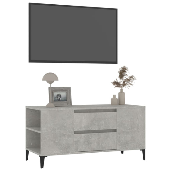 Tv-meubel 102x44,5x50 cm bewerkt hout betongrijs MeubelReus