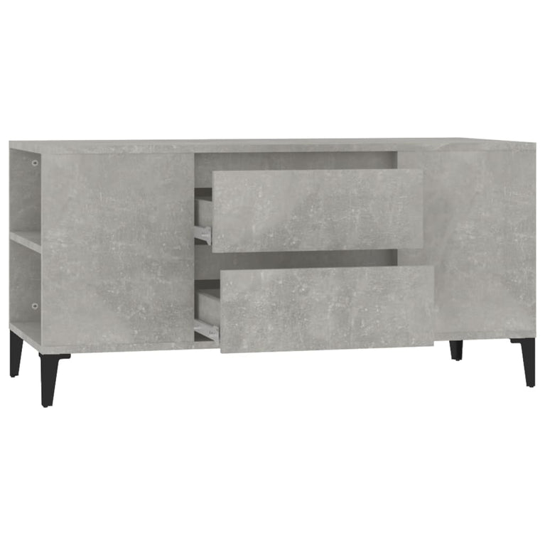 Tv-meubel 102x44,5x50 cm bewerkt hout betongrijs MeubelReus