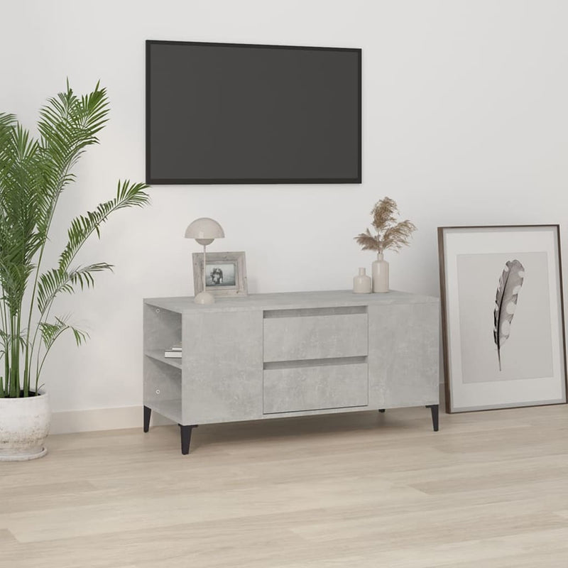 Tv-meubel 102x44,5x50 cm bewerkt hout betongrijs MeubelReus