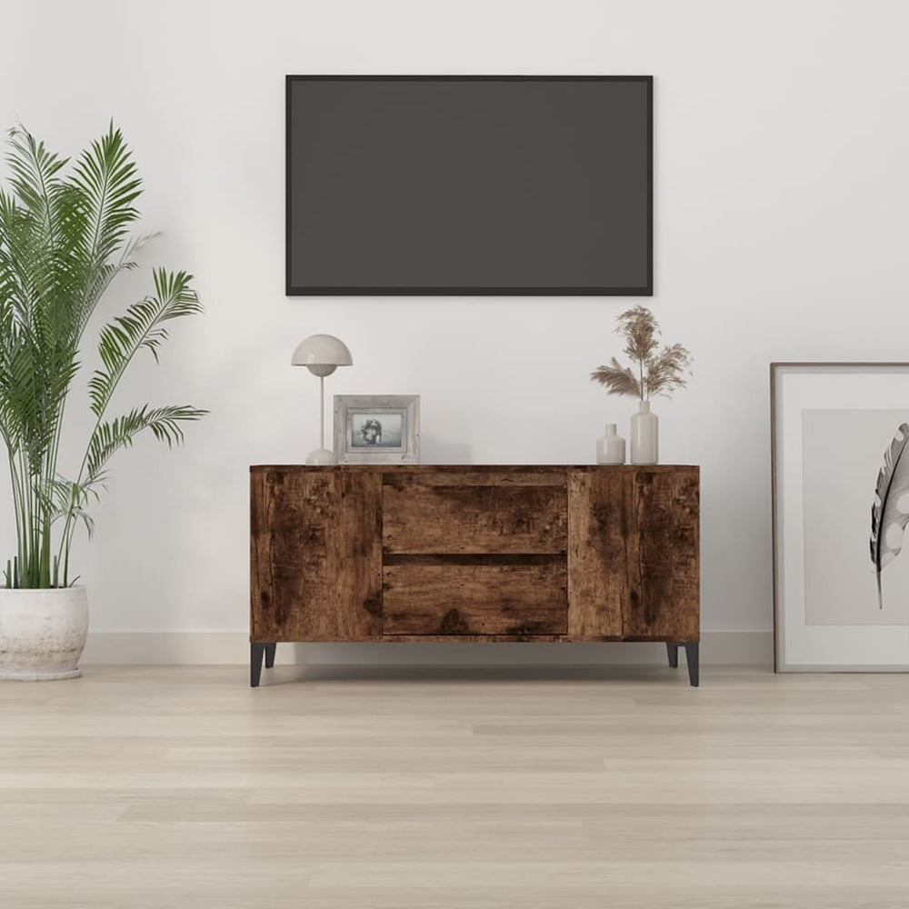 Tv-meubel 102x44,5x50 cm bewerkt hout gerookt eikenkleurig MeubelReus