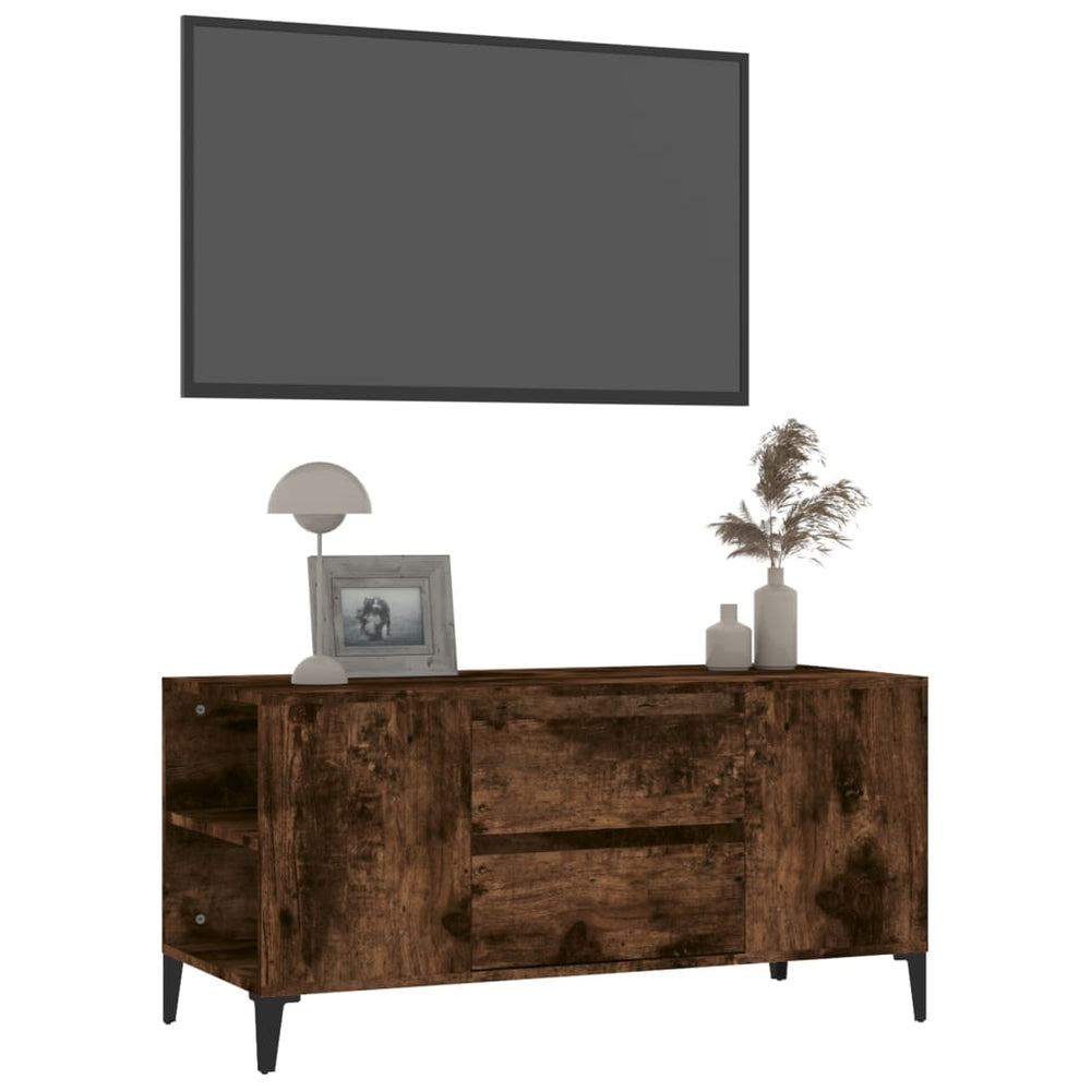 Tv-meubel 102x44,5x50 cm bewerkt hout gerookt eikenkleurig MeubelReus