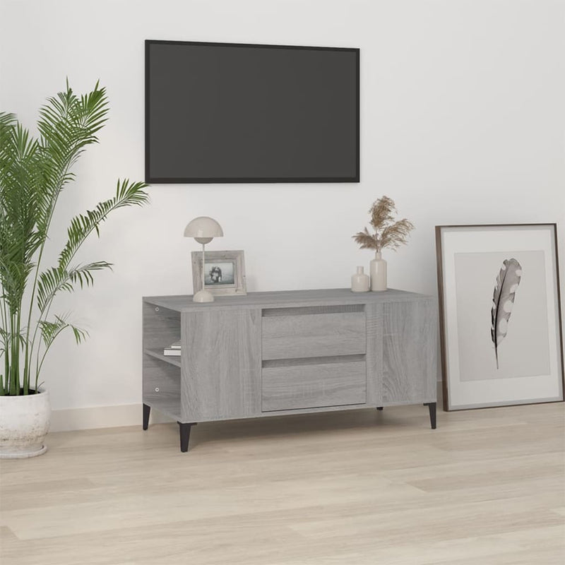 Tv-meubel 102x44,5x50 cm bewerkt hout grijs sonoma eikenkleurig MeubelReus