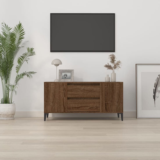 Tv-meubel 102x44,5x50 cm bewerkt hout bruin eikenkleur MeubelReus