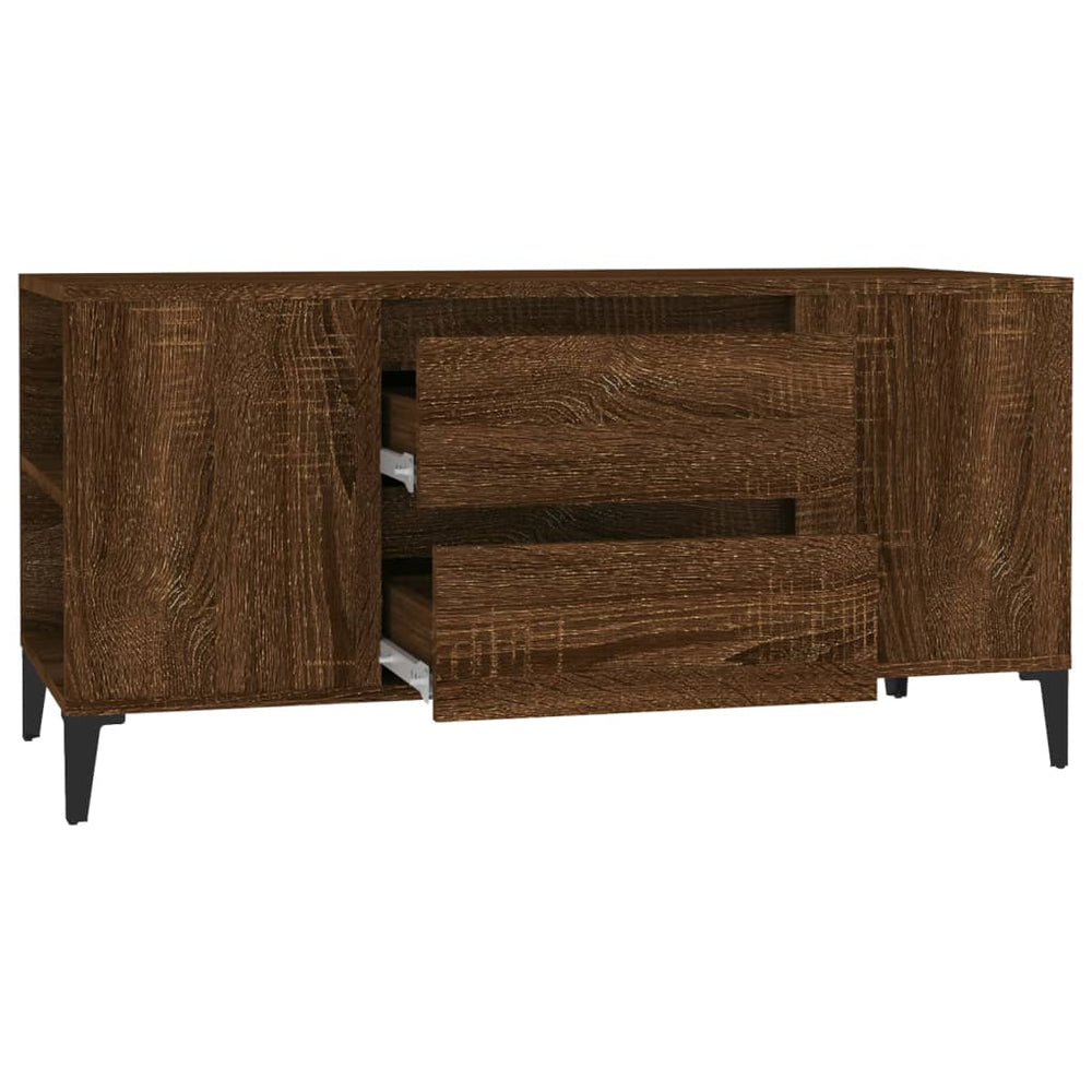 Tv-meubel 102x44,5x50 cm bewerkt hout bruin eikenkleur MeubelReus