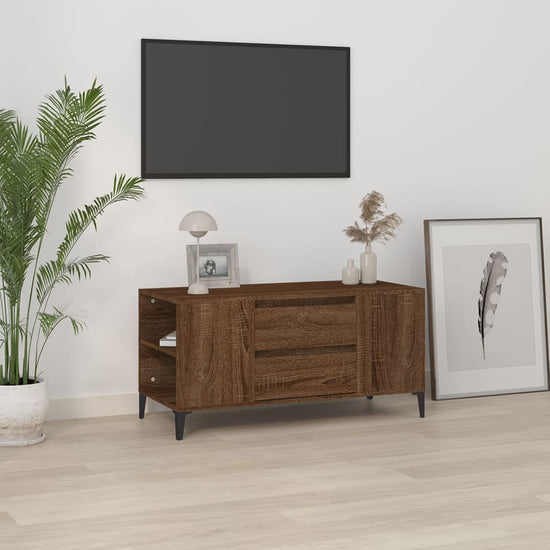 Tv-meubel 102x44,5x50 cm bewerkt hout bruin eikenkleur MeubelReus