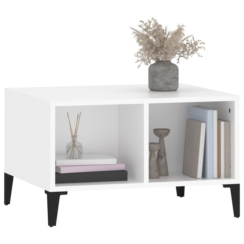 Salontafel 60x50x36,5 cm bewerkt hout wit MeubelReus